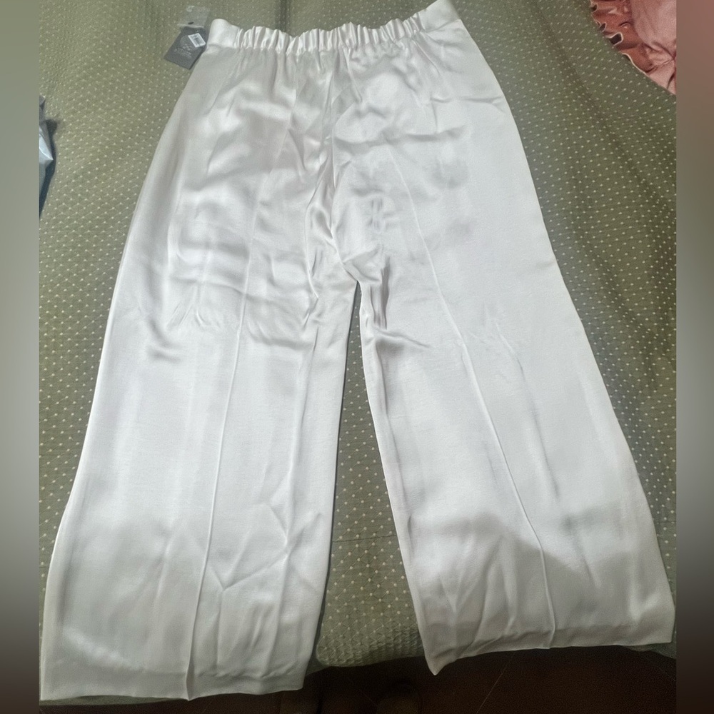Vince Camuto Womens Pleated-Waist Casual Wide Leg Pants, Pearl Ivory, Size 8 - Picture 6 of 13